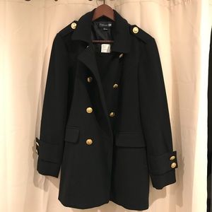 NWT Forever 21 Black Coat Sz L (#C2)